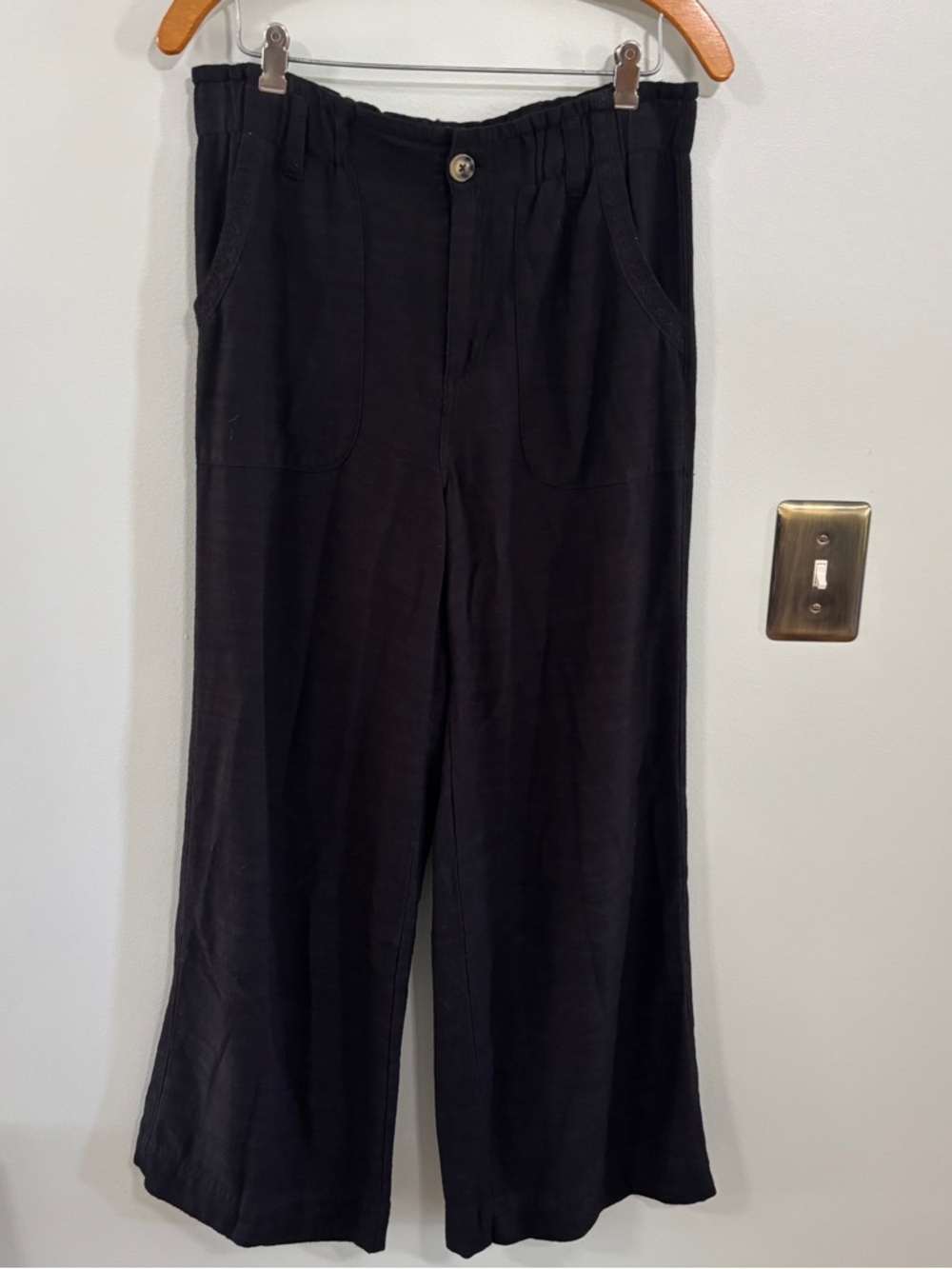 Wit & Wisdom black wide leg rayon pants size 8